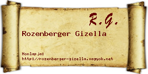 Rozenberger Gizella névjegykártya